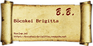 Böcskei Brigitta névjegykártya